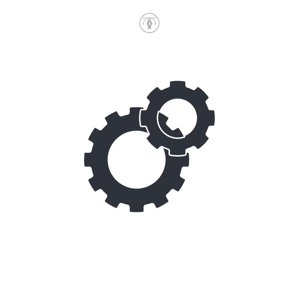 Settings and Cog Wheel icon symbol illustration isolated on white background vector