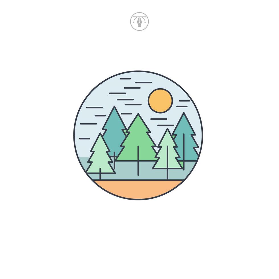 Forest icon symbol illustration isolated on white background vector