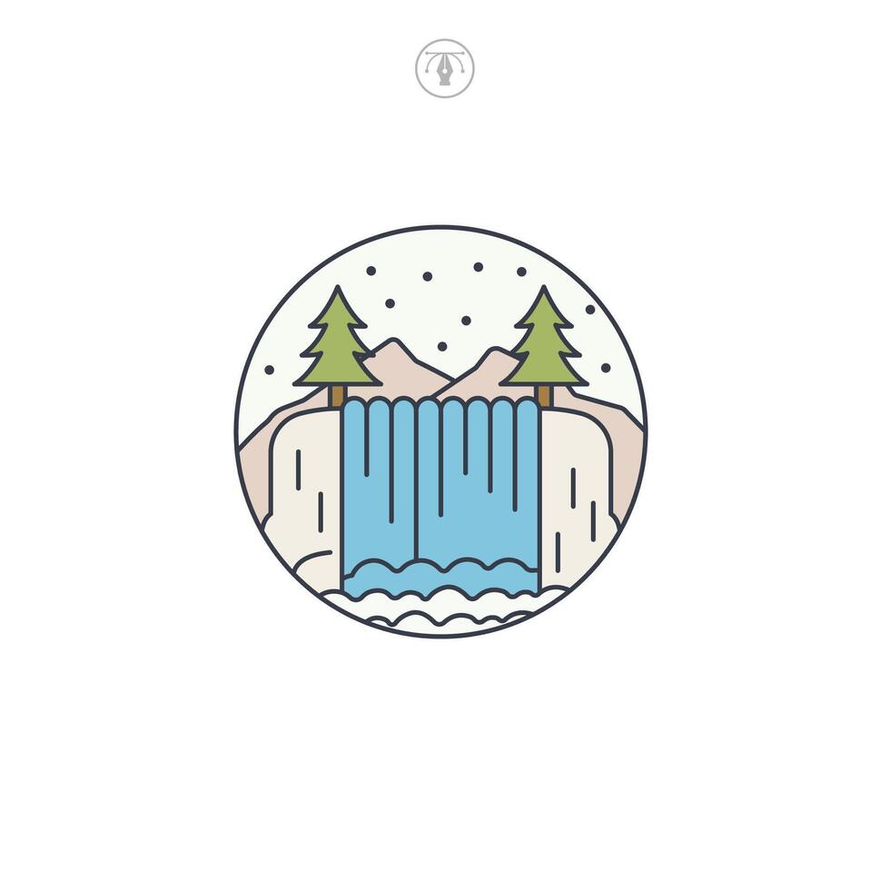 Waterfall icon symbol illustration isolated on white background vector