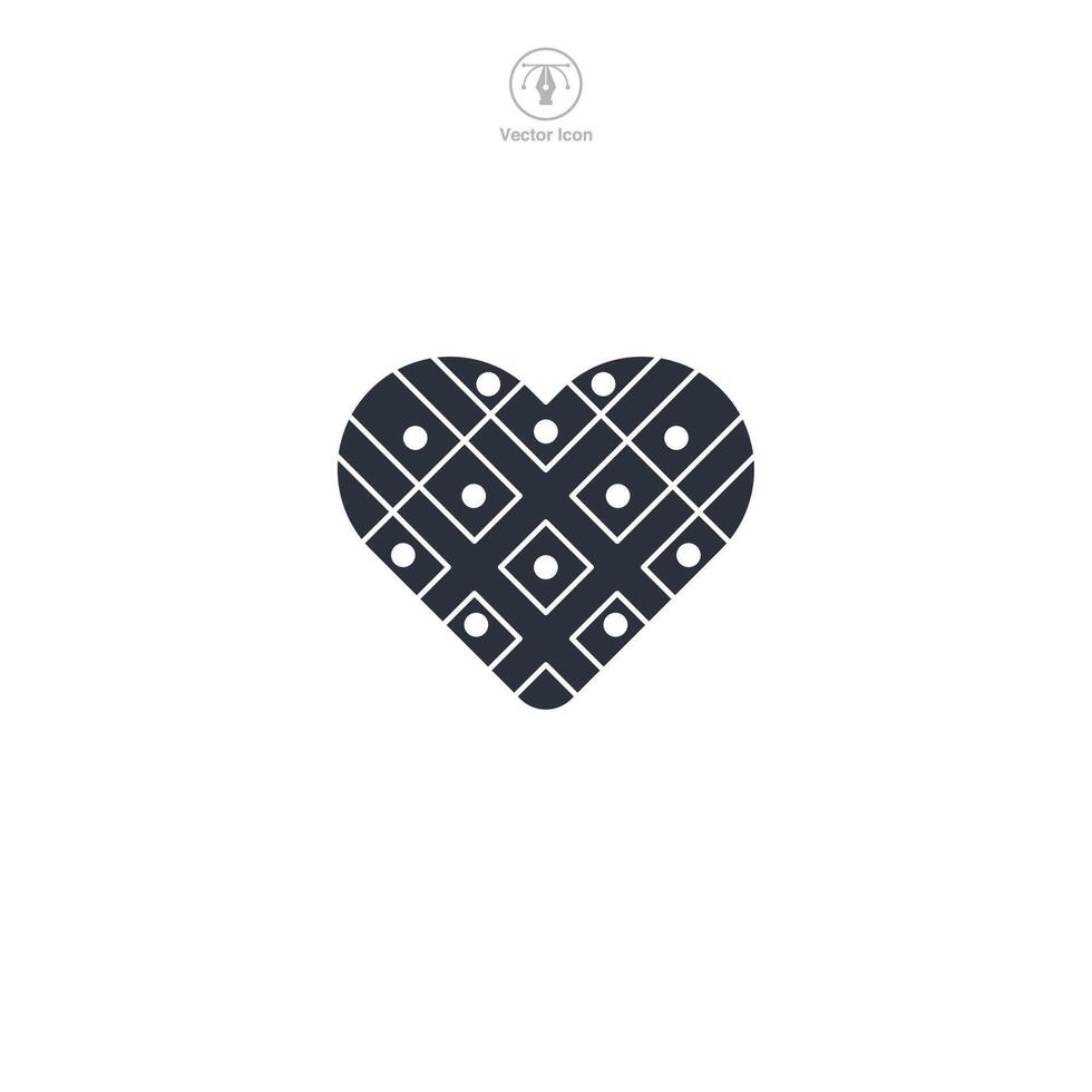 Lebkuchenherz, Gingerbread Heart icon symbol illustration isolated on white background vector