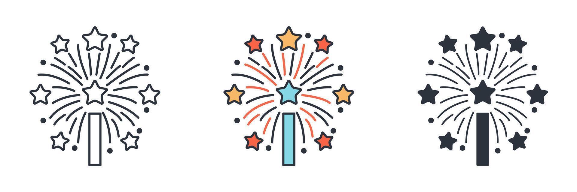 Fireworks icon symbol illustration isolated on white background vector