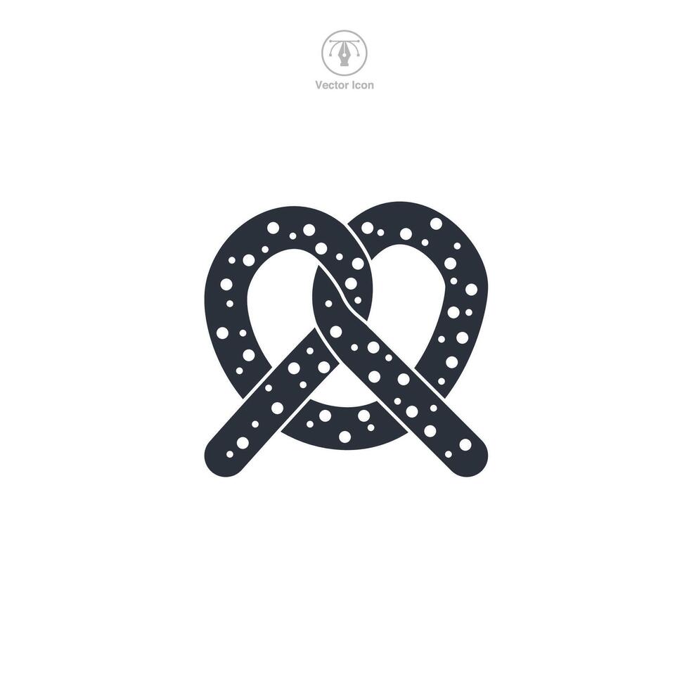 Pretzel icon symbol illustration isolated on white background vector