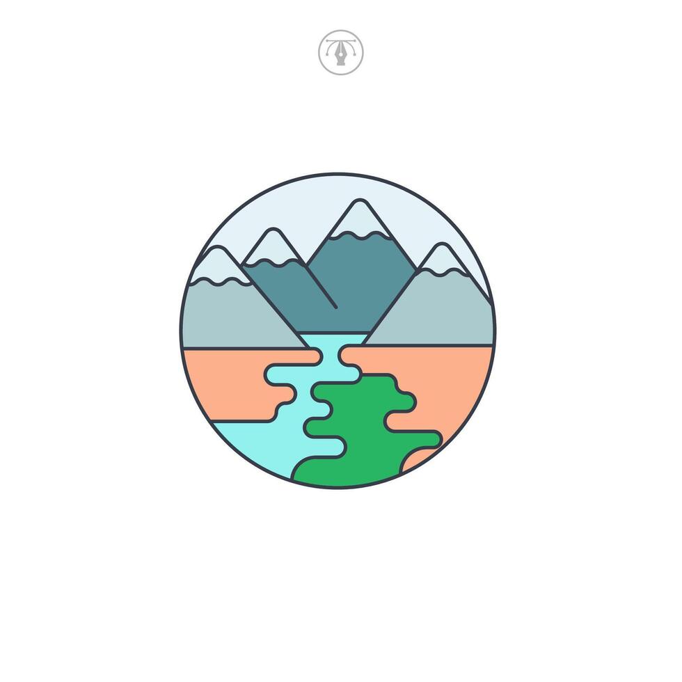 River icon symbol illustration isolated on white background vector