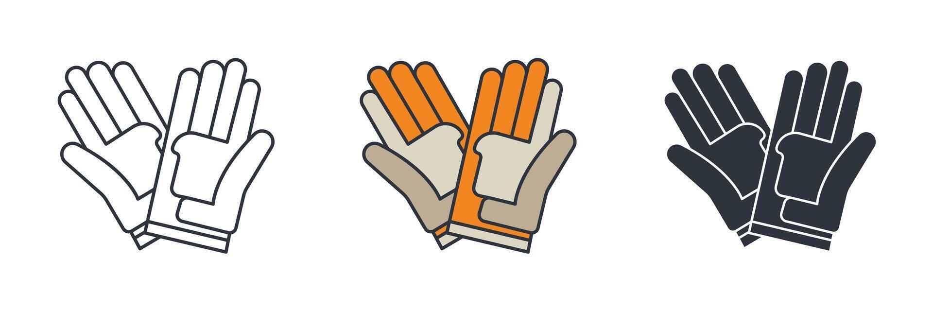 Work Gloves icon symbol illustration isolated on white background vector