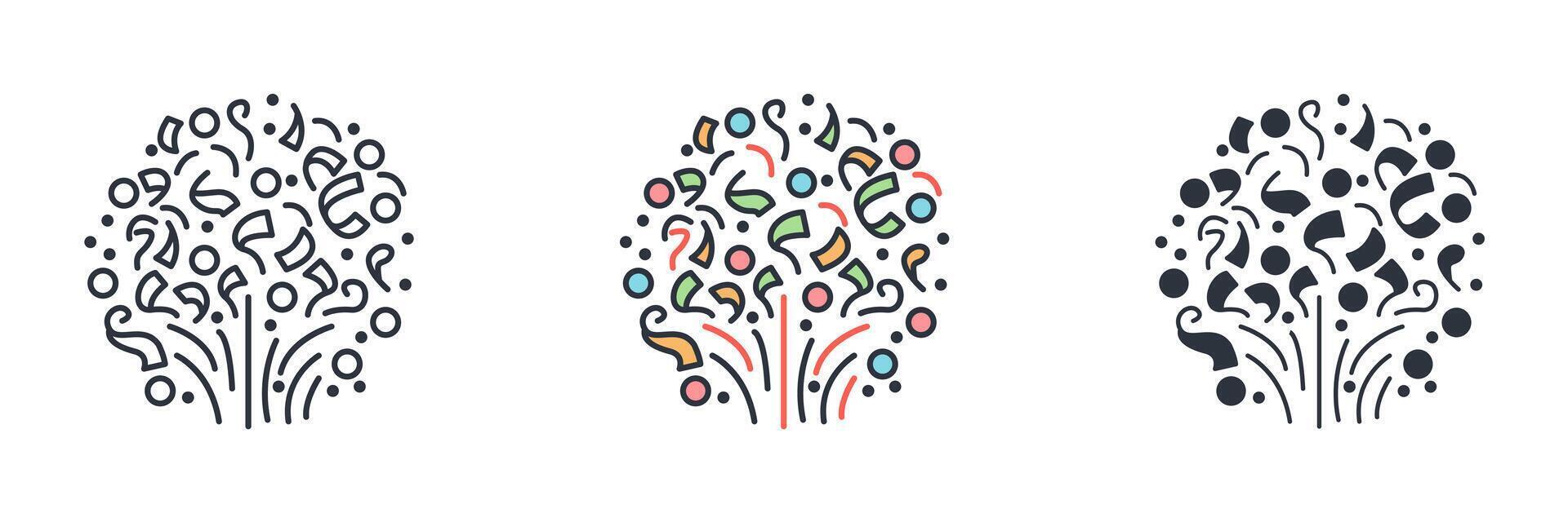 Confetti icon symbol illustration isolated on white background vector