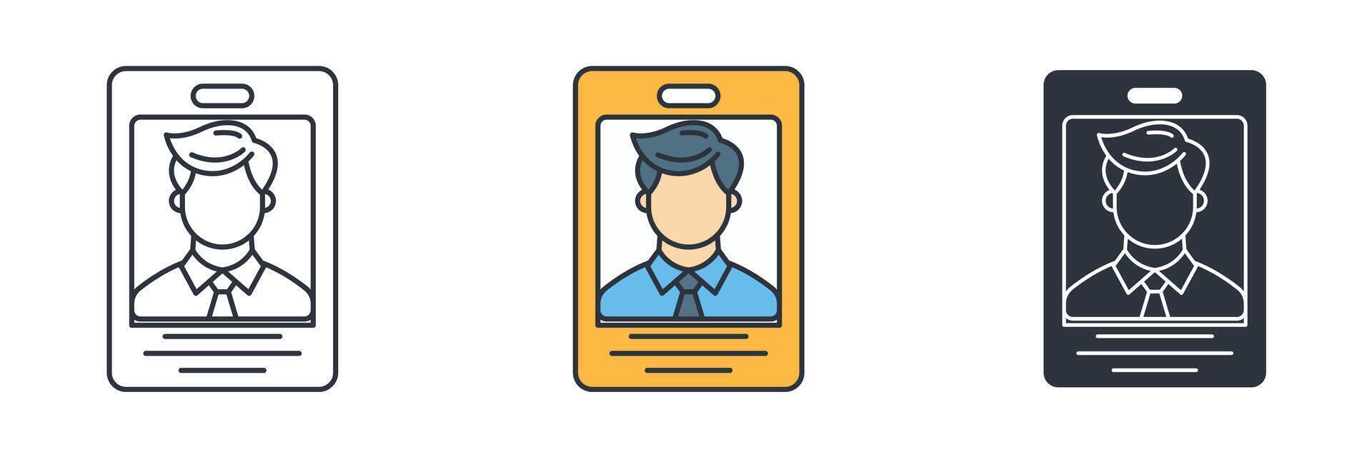 ID Badge icon symbol illustration isolated on white background vector