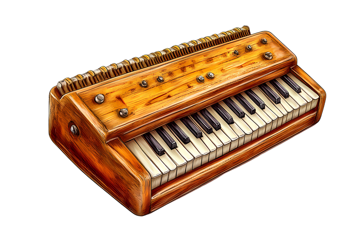 an old wooden musical instrument on a transparent background png