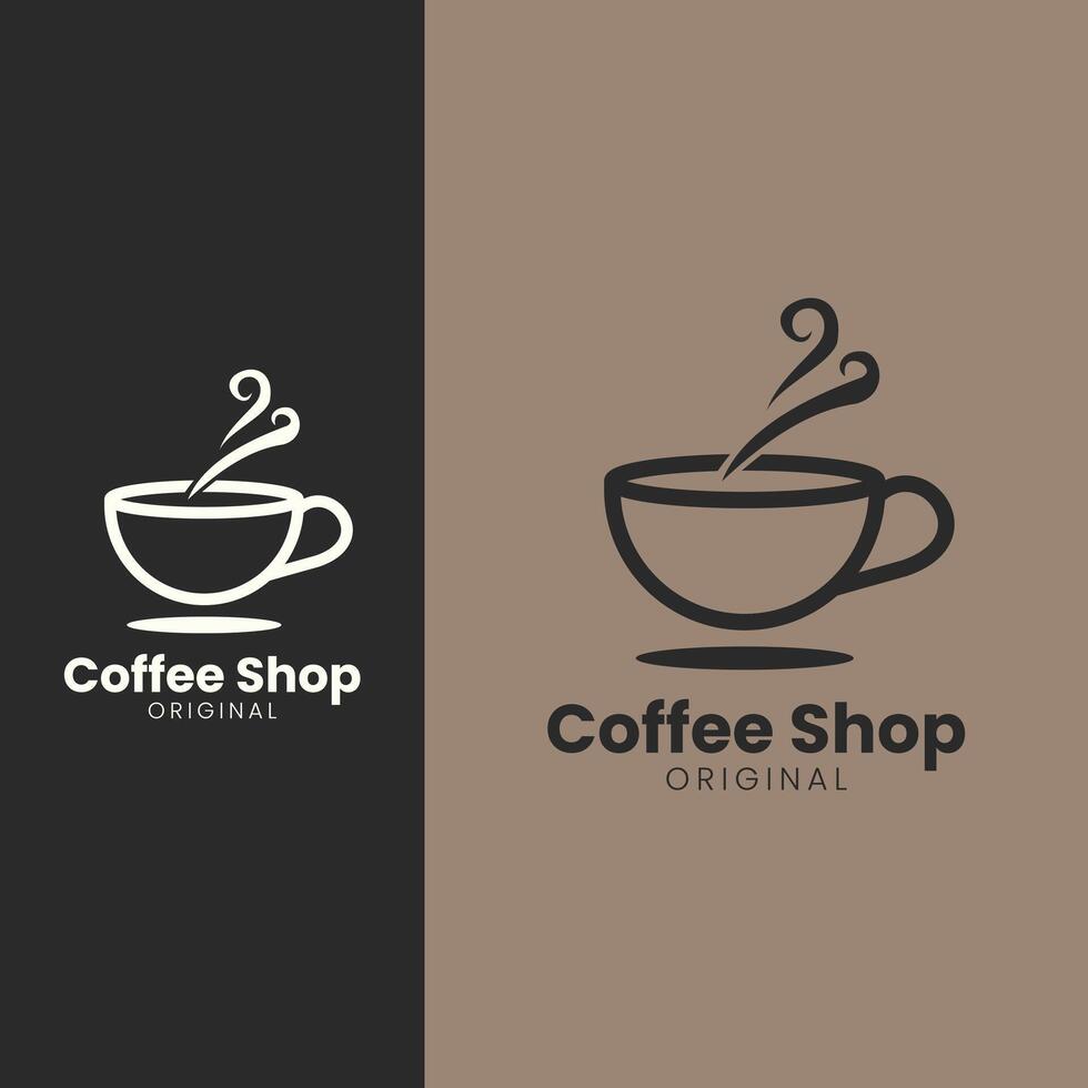 simple logo of coffee shop vector
