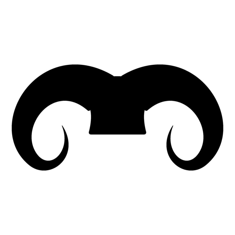 Ram horns farm animal concept icon black color illustration image flat style vector