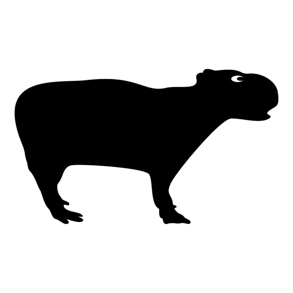 Capybara icon black color illustration image flat style vector
