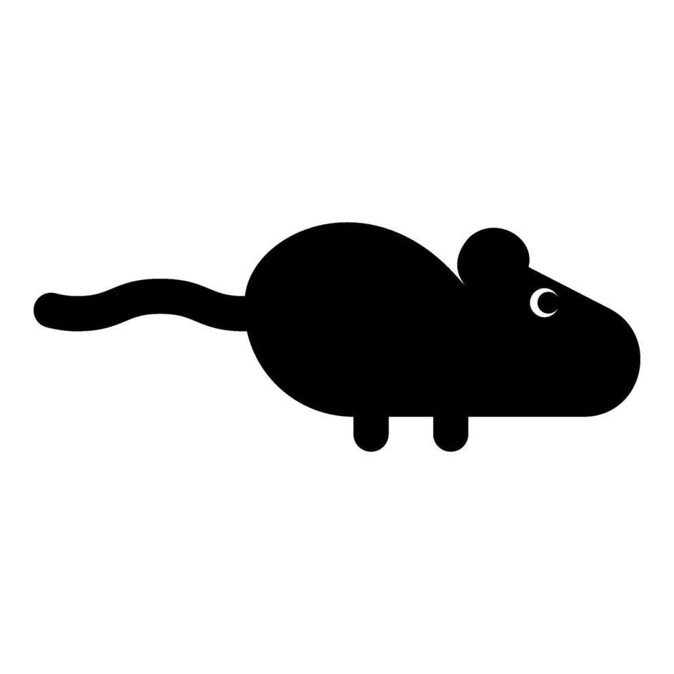 Mouse silhouette rodent icon black color illustration image flat style vector