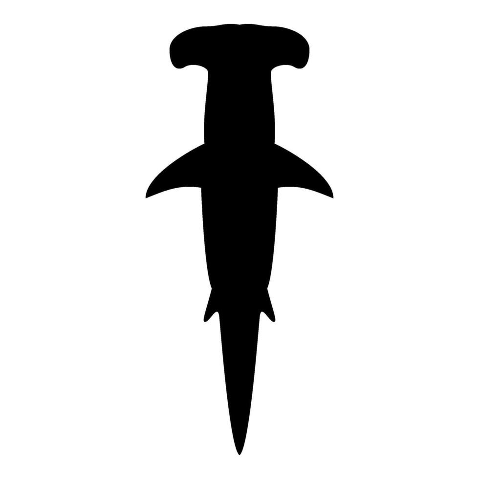 Shark hammer head icon black color illustration image flat style vector