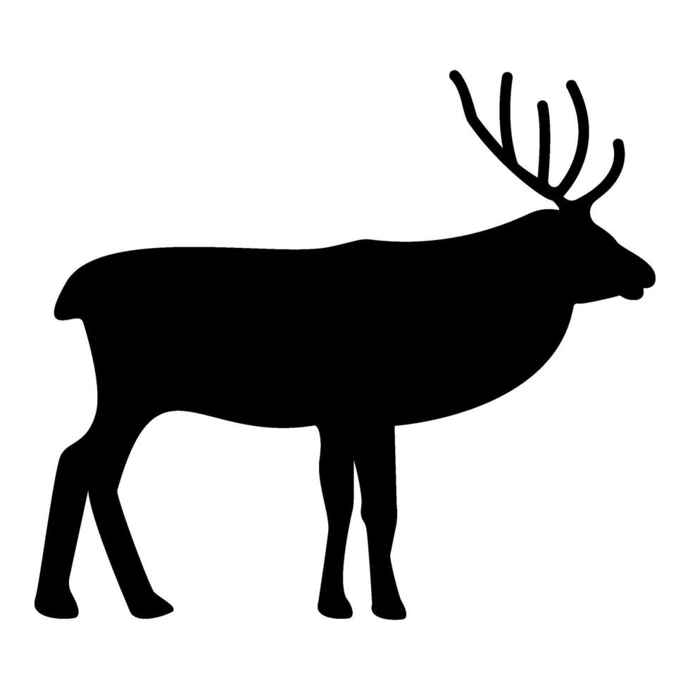 Deer stag icon black color illustration image flat style vector
