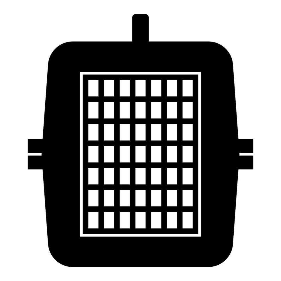 Box for domestic animal pet carrier case crate icon black color illustration image flat style vector