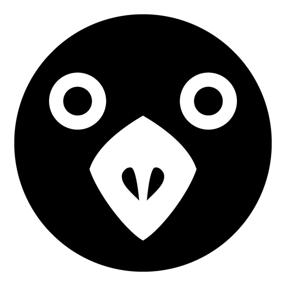 Head of bird icon black color illustration image flat style vector