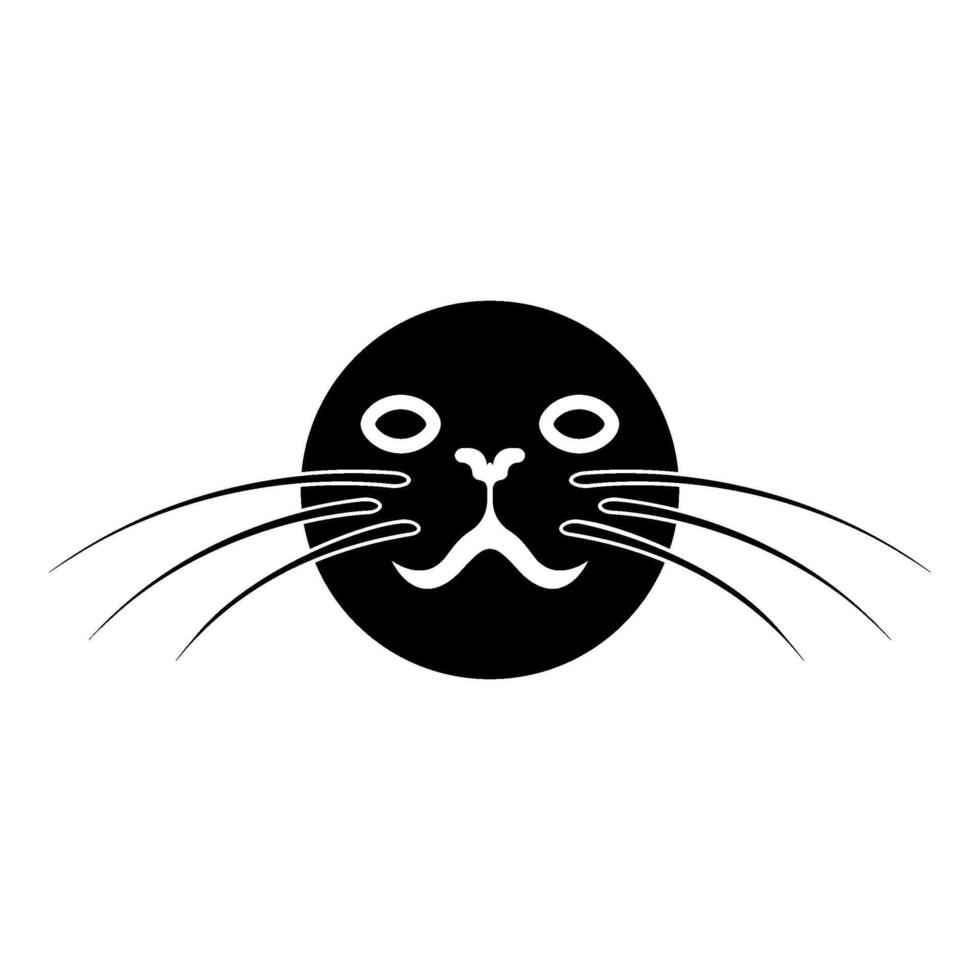 Head of seal icon black color illustration image flat style vector