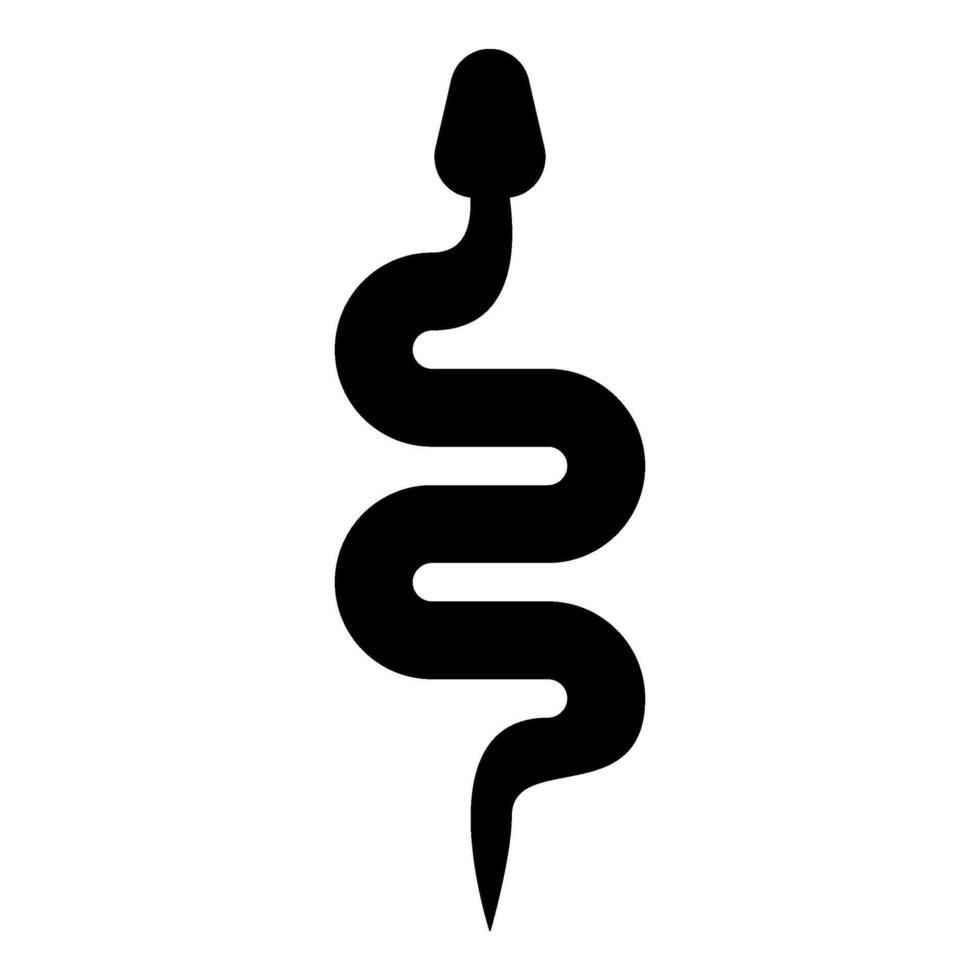 Snake silhouette icon black color illustration image flat style vector