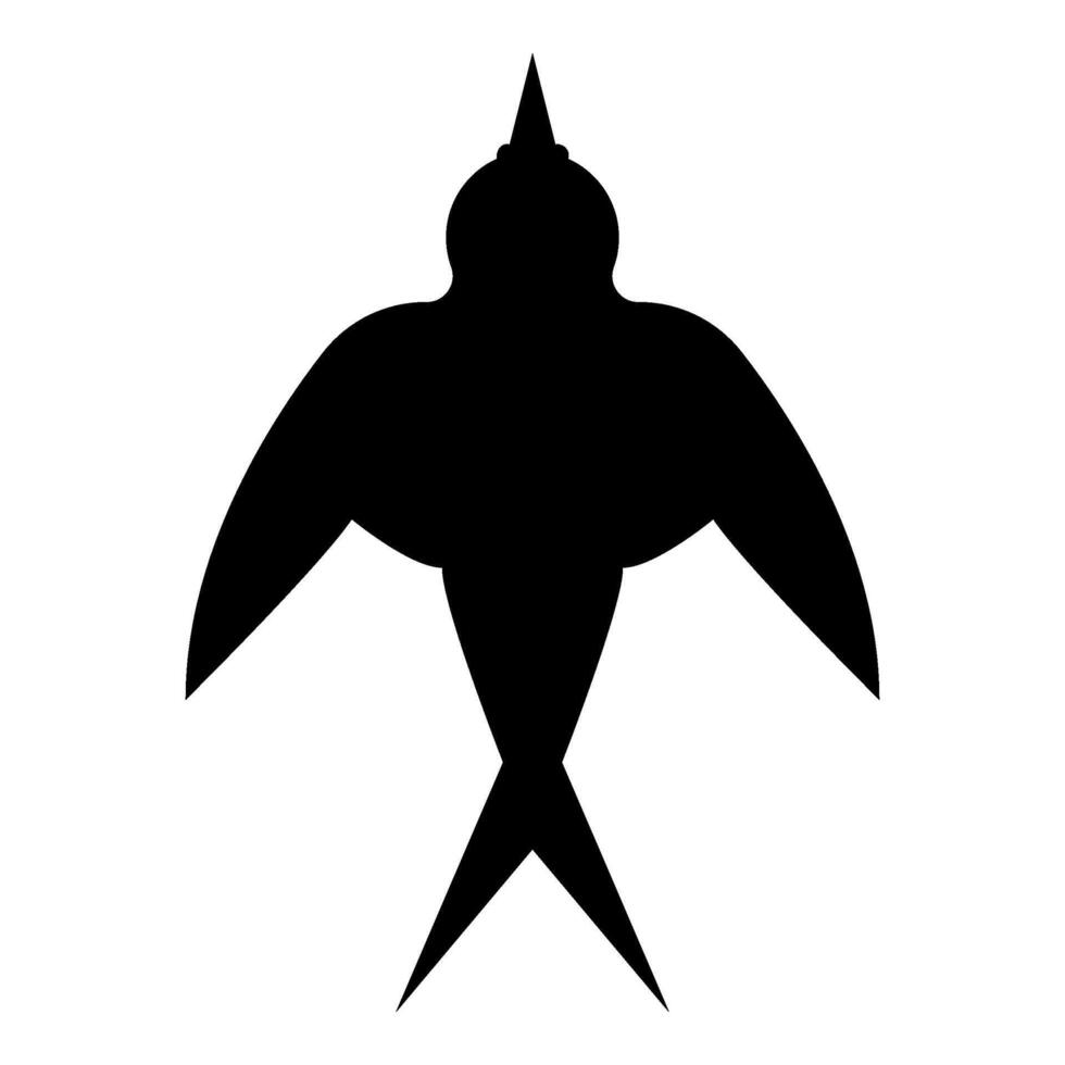 Swallow bird silhouette icon black color illustration image flat style vector