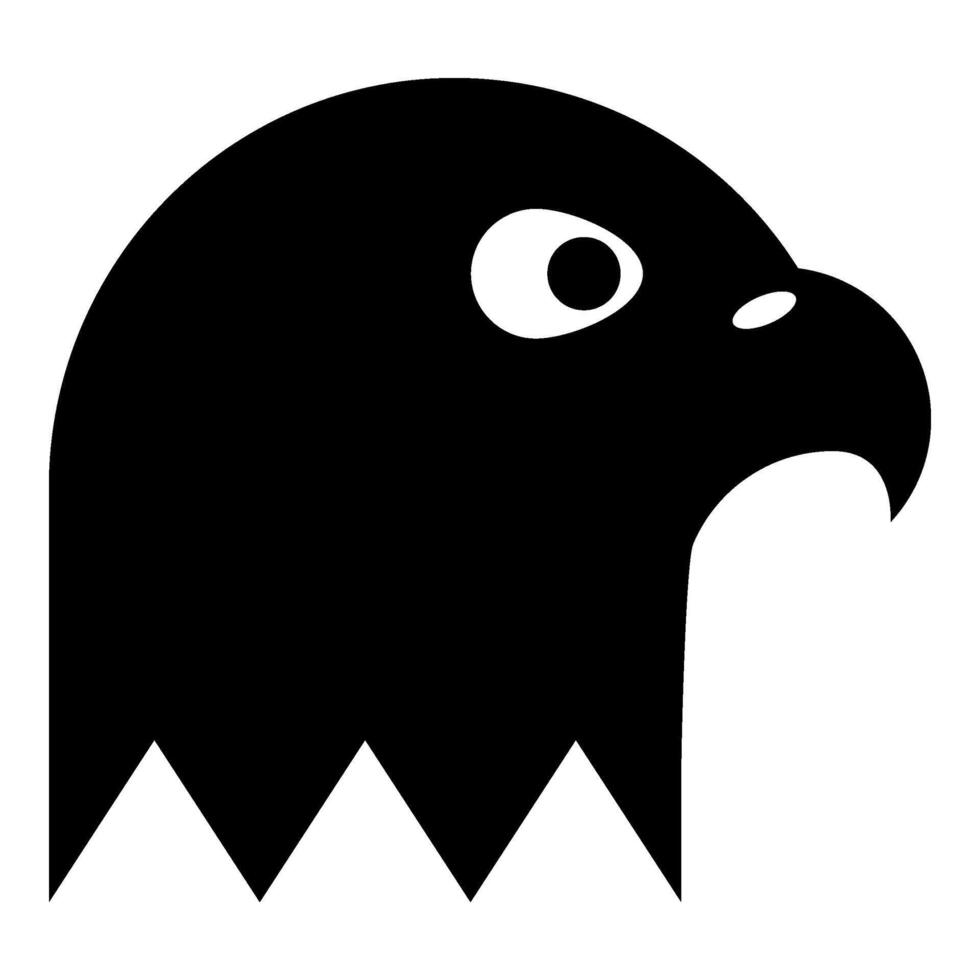 Eagle's head bald of prey icon black color illustration image flat style vector