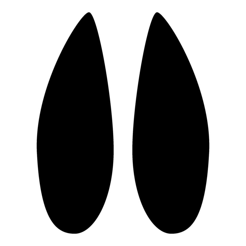 Hoof print elk icon black color illustration image flat style vector