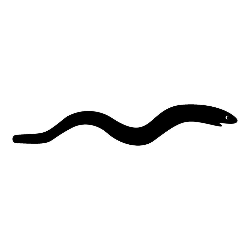 Eel fish snake shape seafood concept icon black color illustration image flat style vector