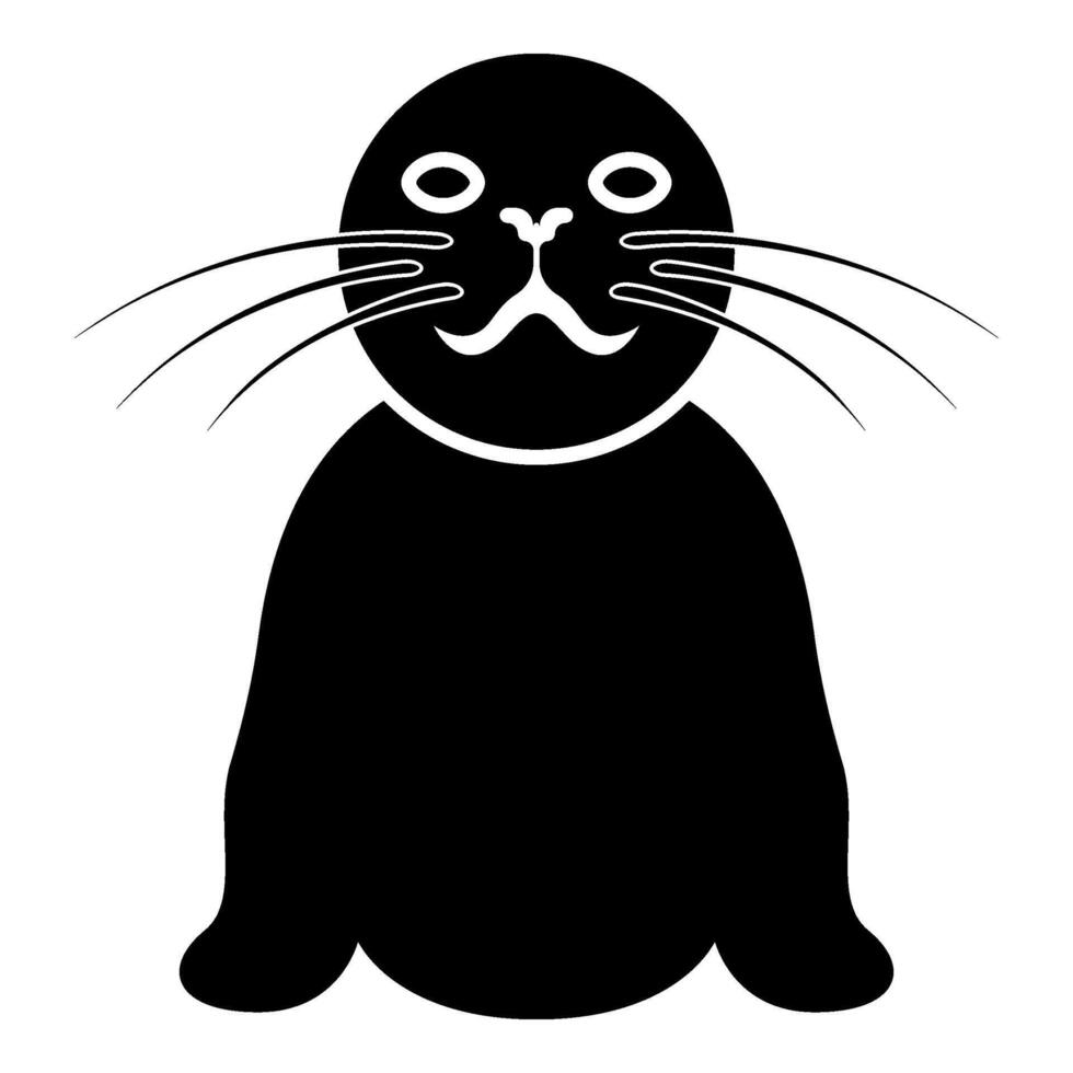 Seal icon black color illustration image flat style vector