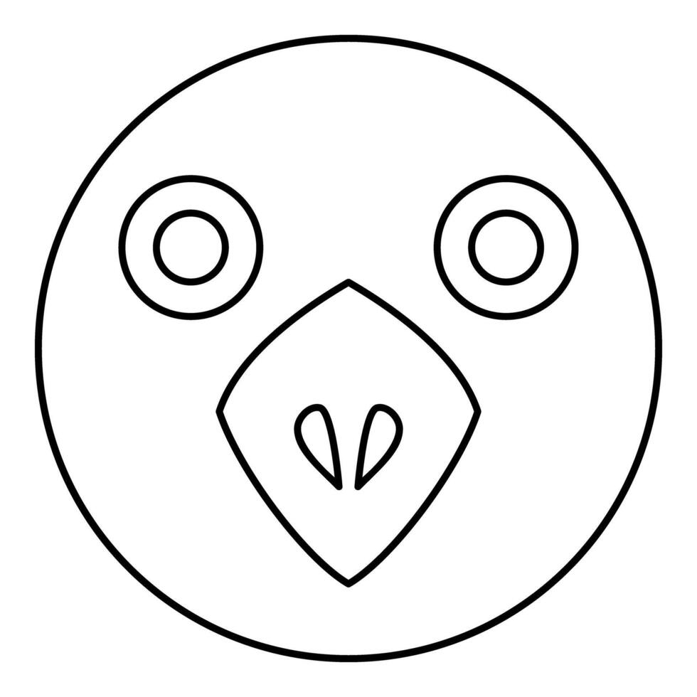 Head of bird contour outline line icon black color illustration image thin flat style vector