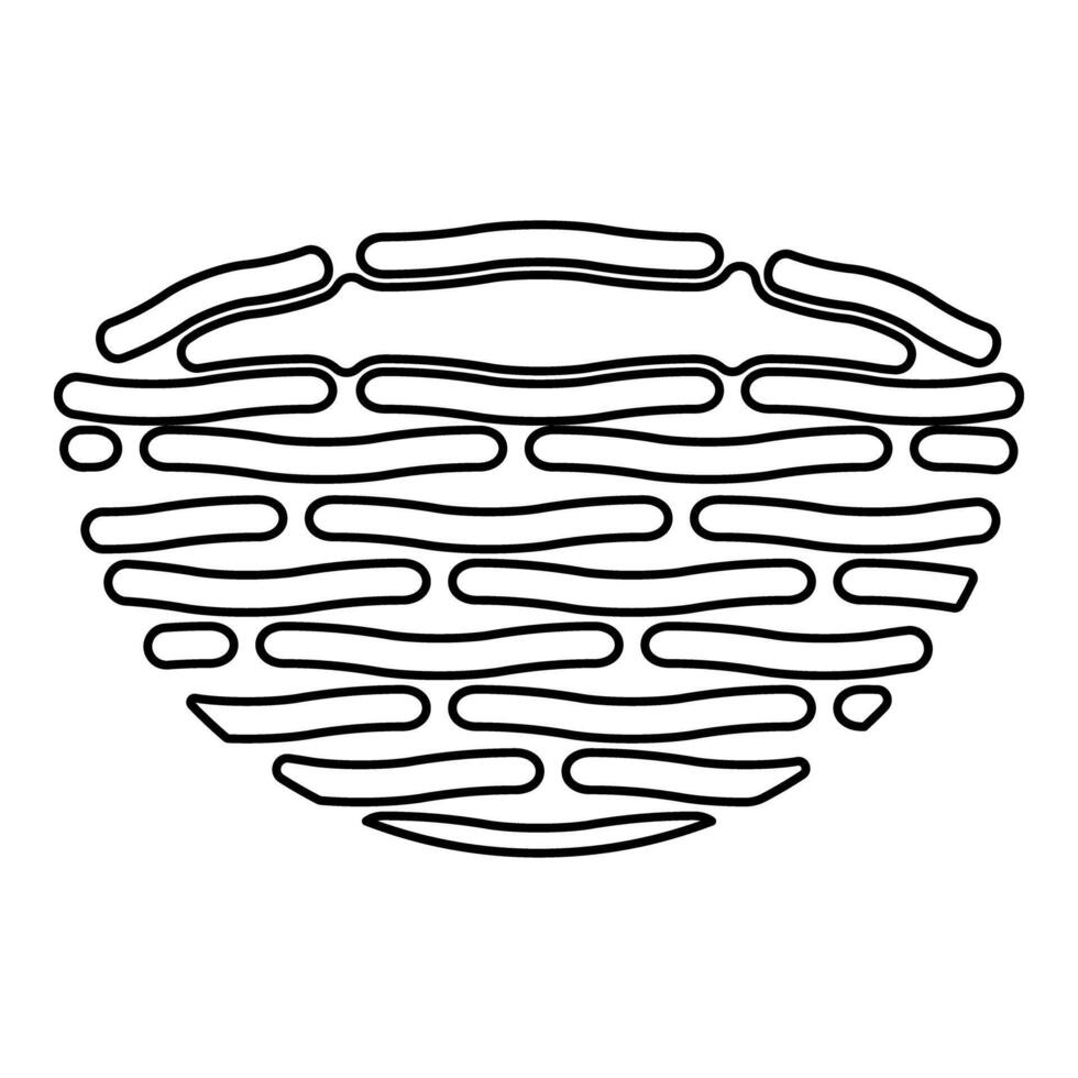 Bird's nest bird contour outline line icon black color illustration image thin flat style vector