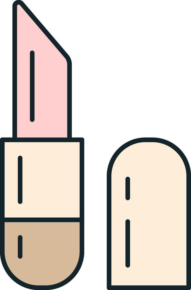 Pink open lipstick is standing on white background vector