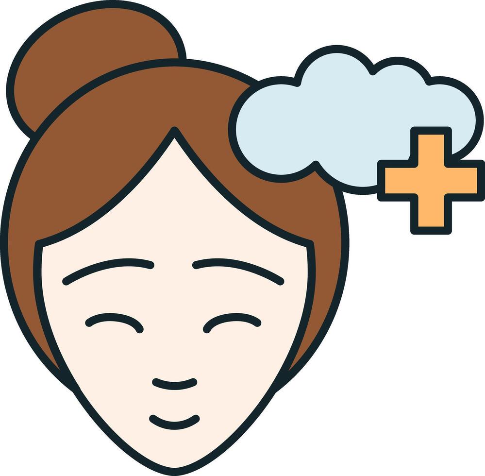Woman smiling and feeling good with positive thoughts for mental health awareness vector
