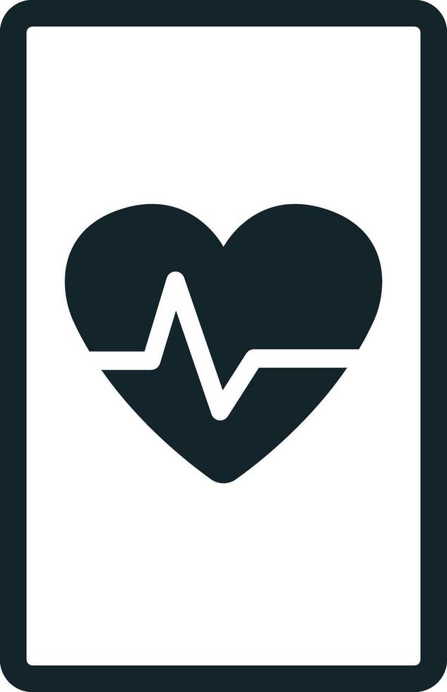 Smartphone showing heartbeat icon for mobile healthcare app vector