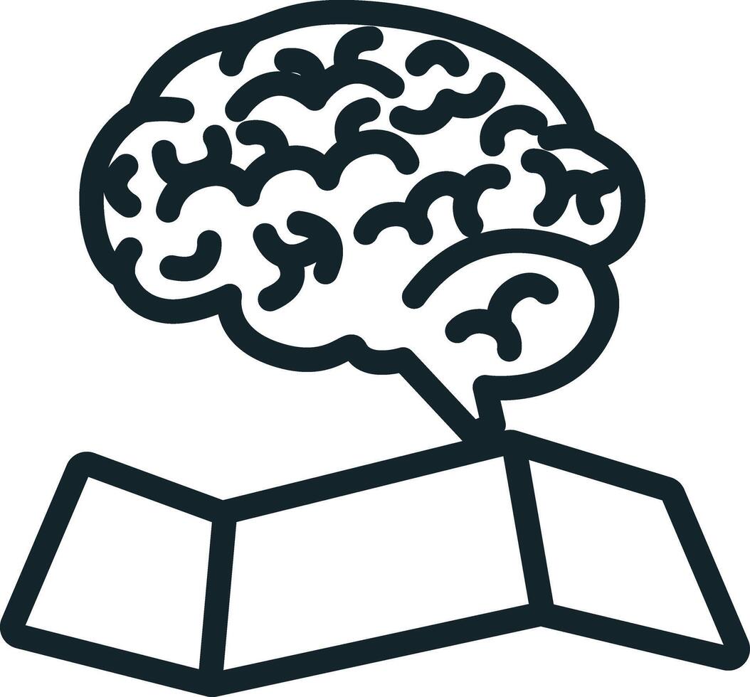 Human brain learning with online education icon vector