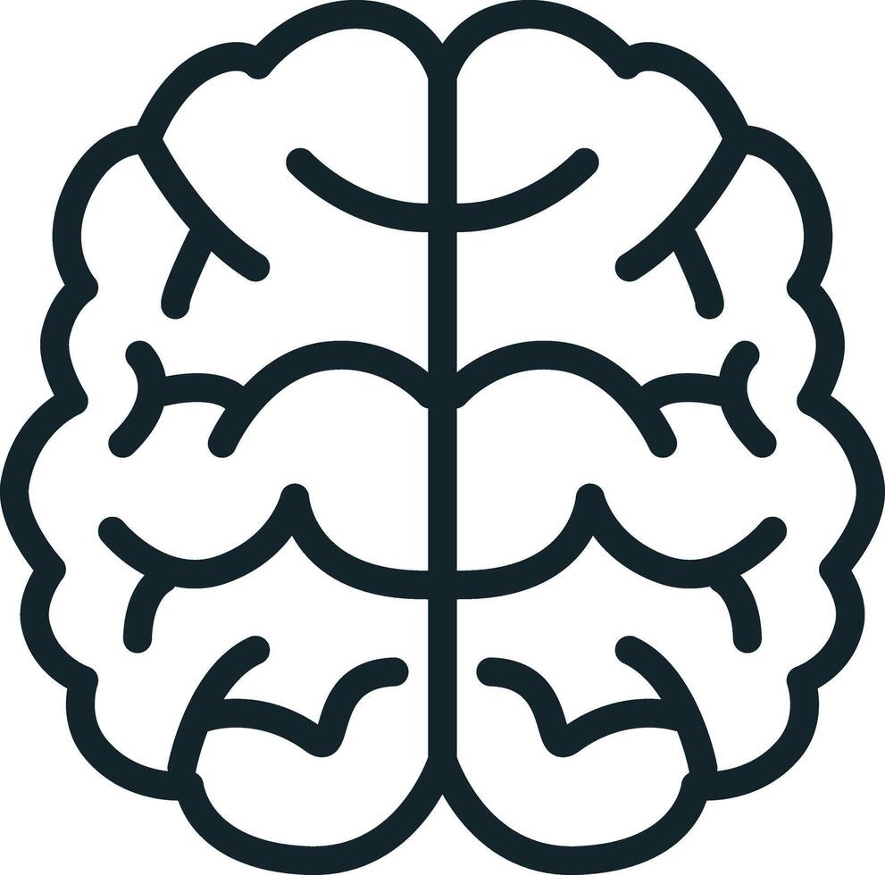 Human brain drawing representing thinking process vector