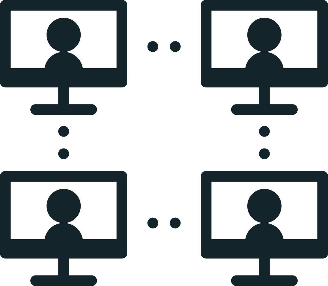 Computer network connecting business people working remotely for smart city vector