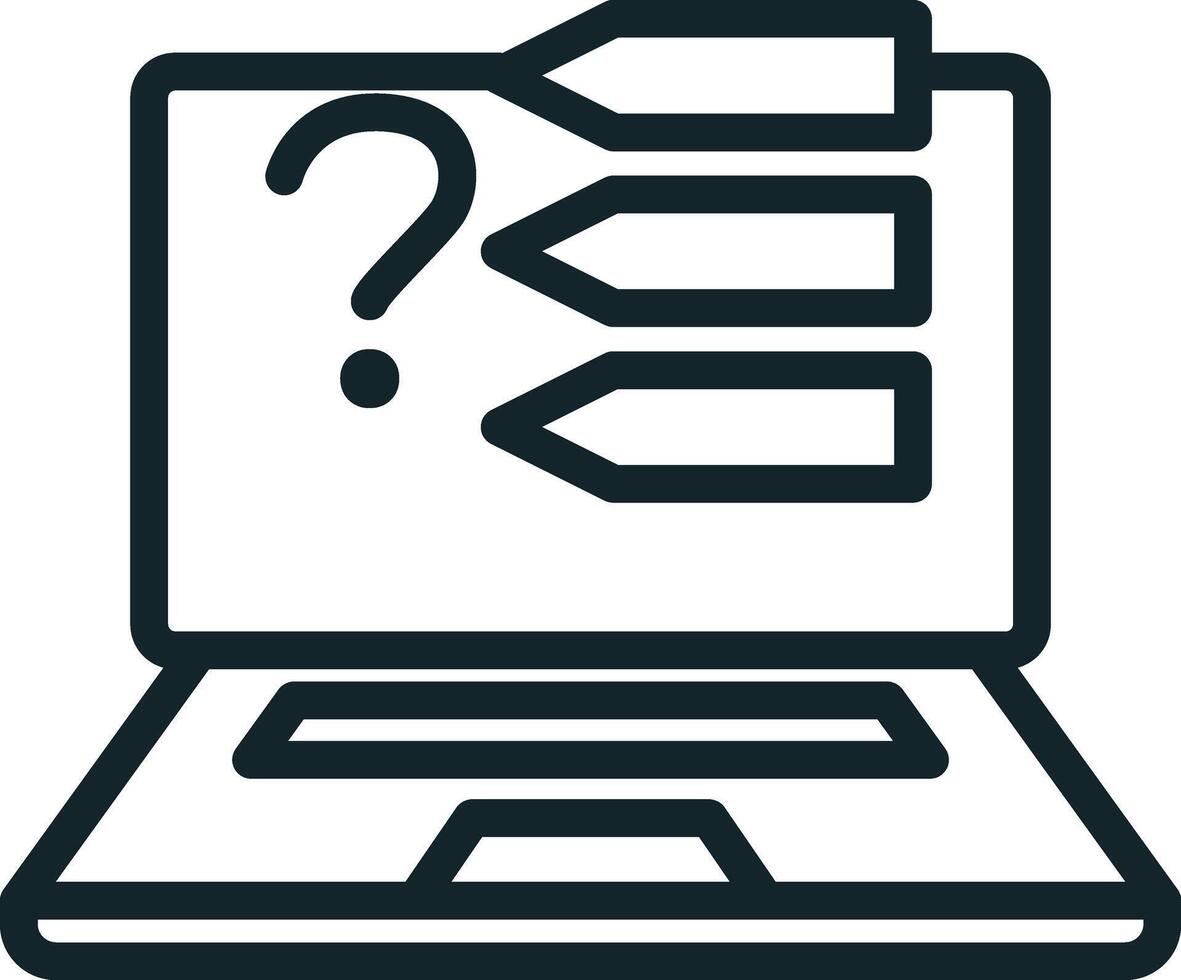 Online survey being filled on laptop computer screen vector