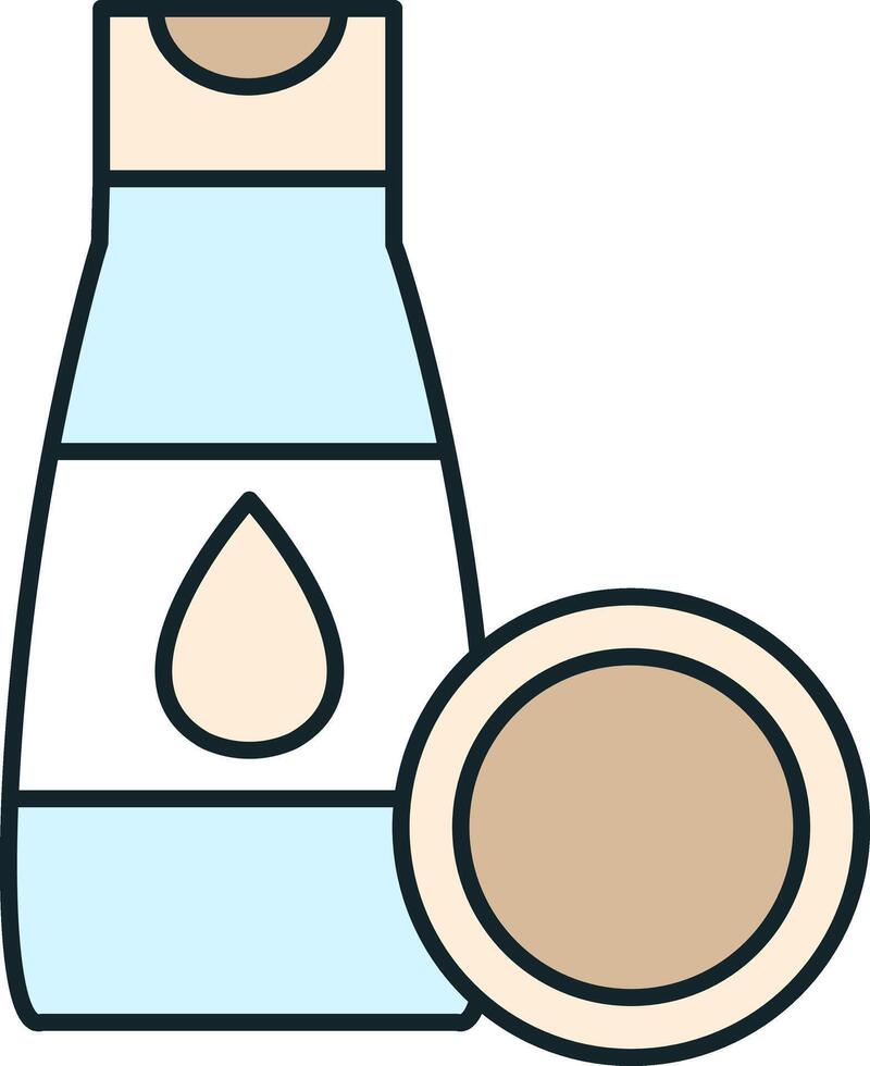 Cosmetic bottle presenting natural ingredients for skin care routine vector