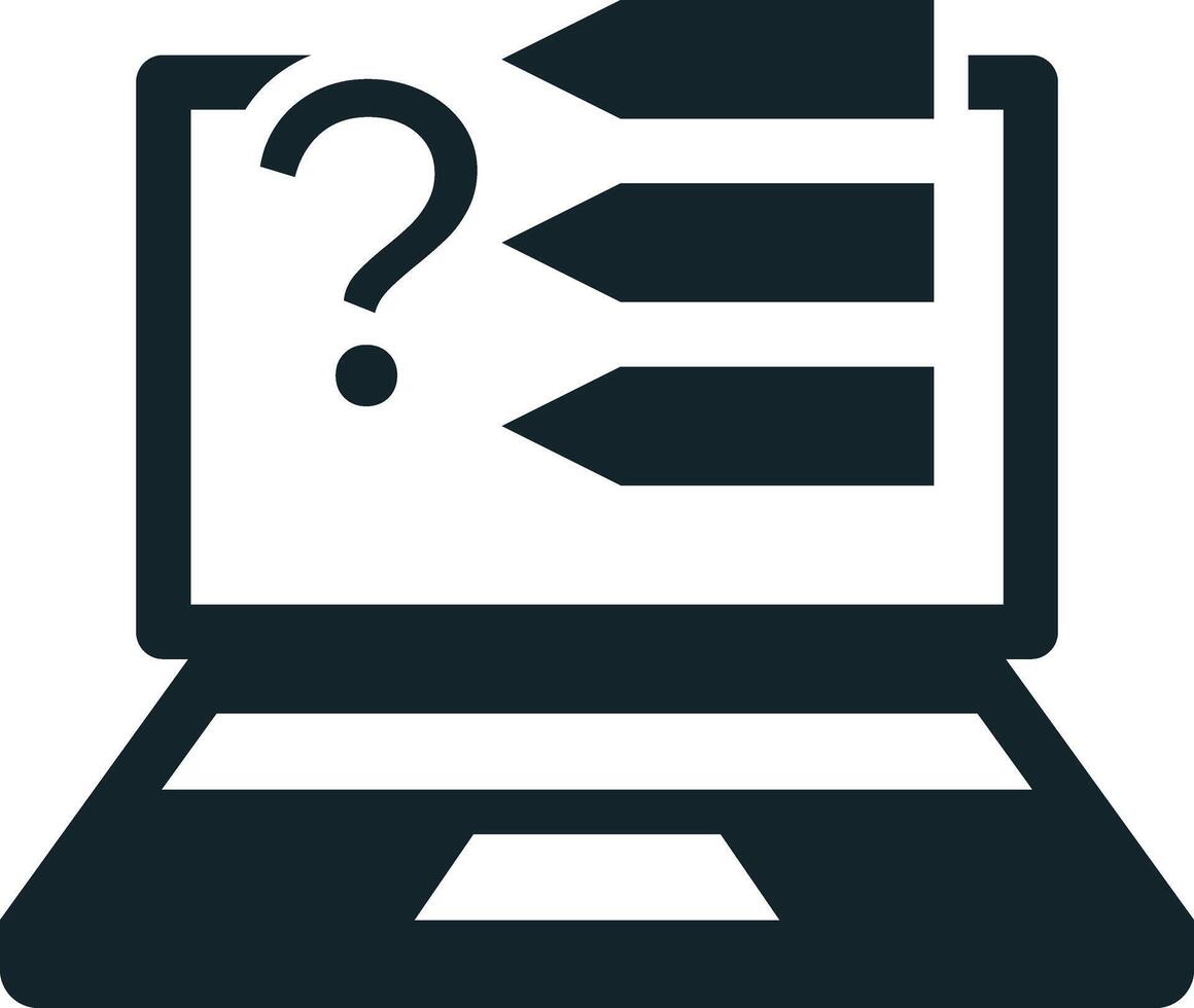Laptop showing online survey for client feedback vector