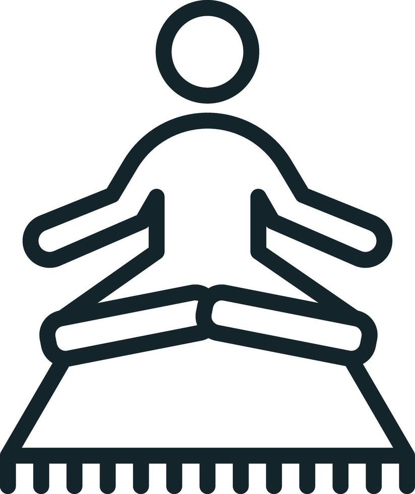 Person meditating in lotus position on a mat for mental health vector