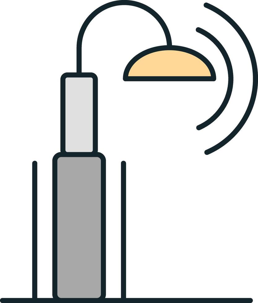 Smart street light transmitting data for smart city management vector