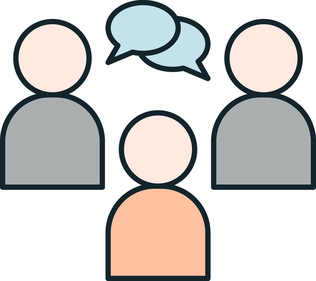 Three people are having a conversation with speech bubbles about psychology vector