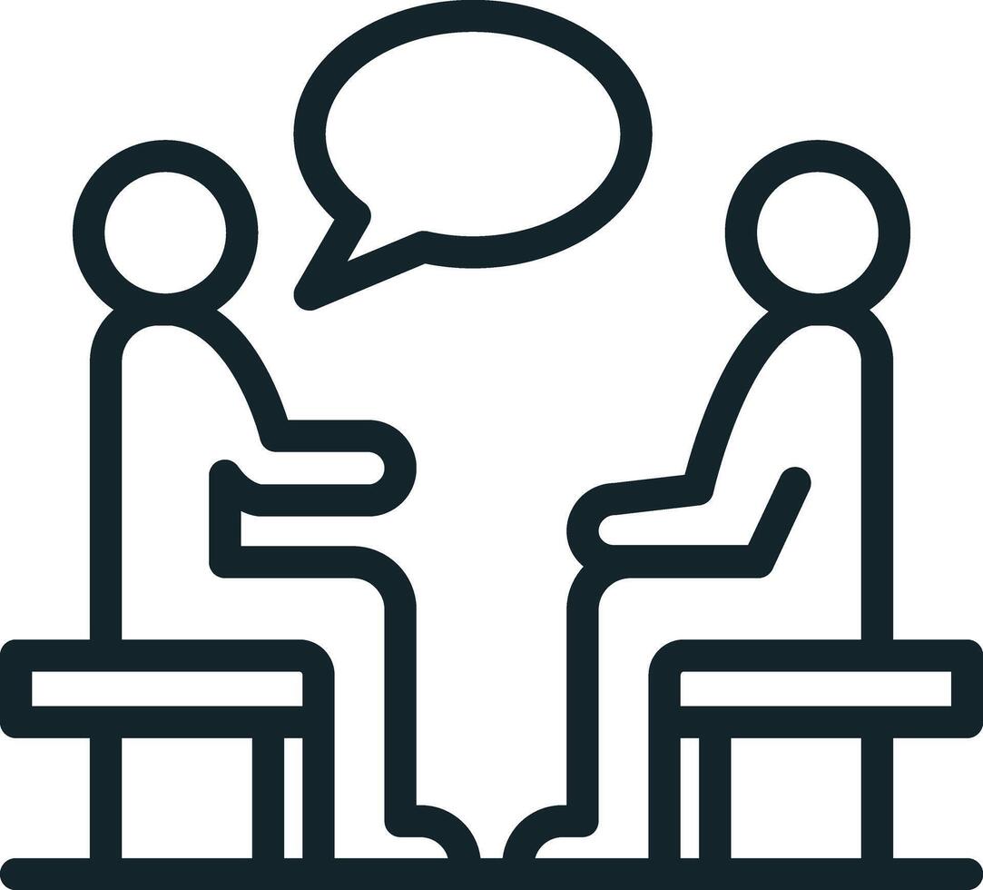 Two people are sitting on a bench and talking about mental health vector