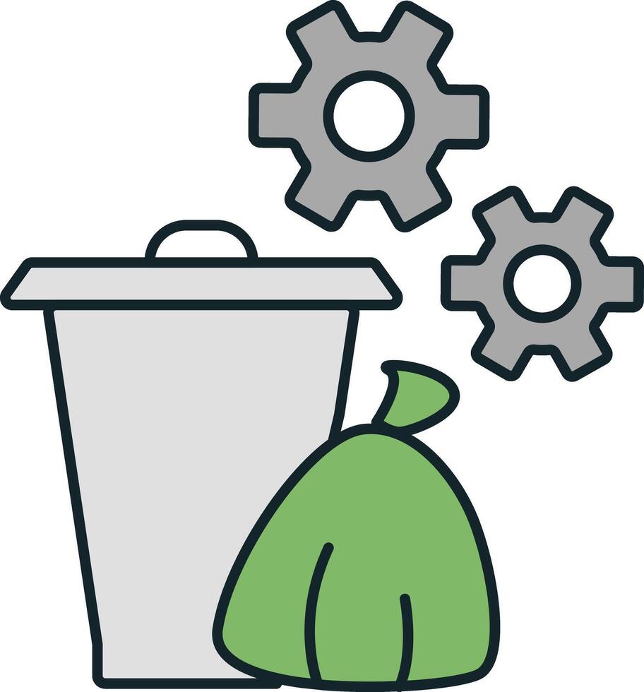 Smart city waste management system managing trash and recycling vector