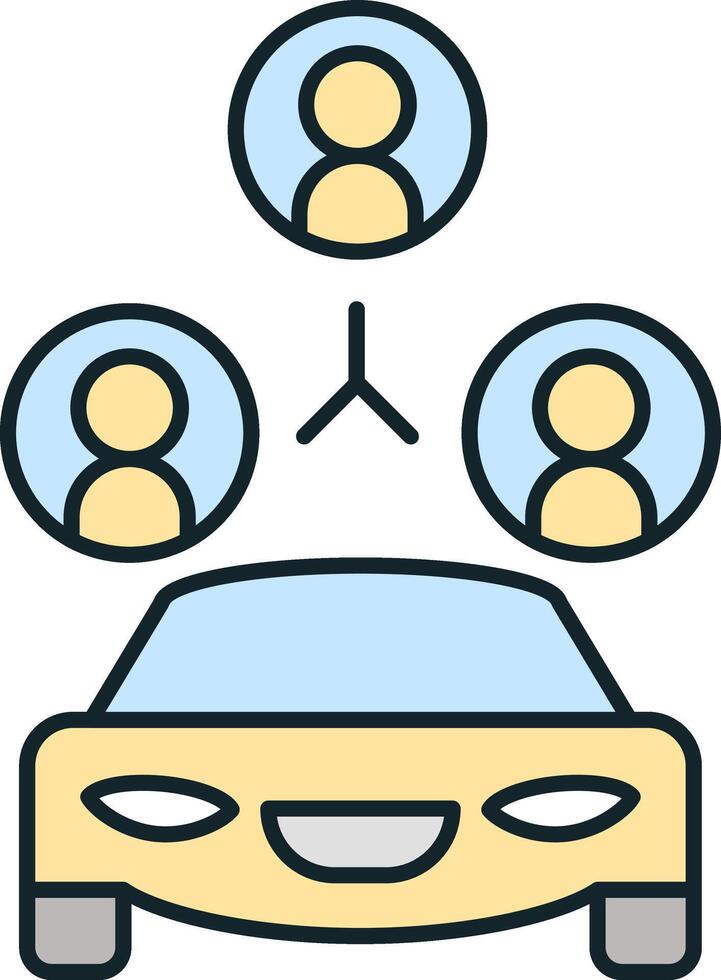 Smart city concept with people sharing a self-driving car vector