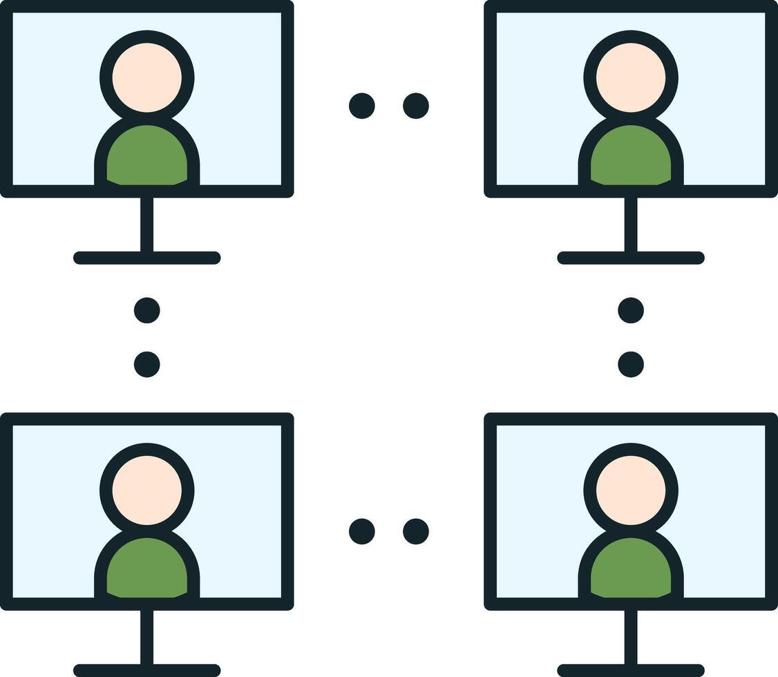 Network connecting people working from home office vector