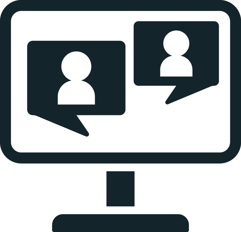 Desktop computer displaying online chatting interface vector