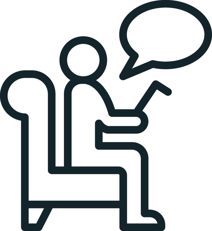 Patient talking about mental health with psychologist during therapy session vector
