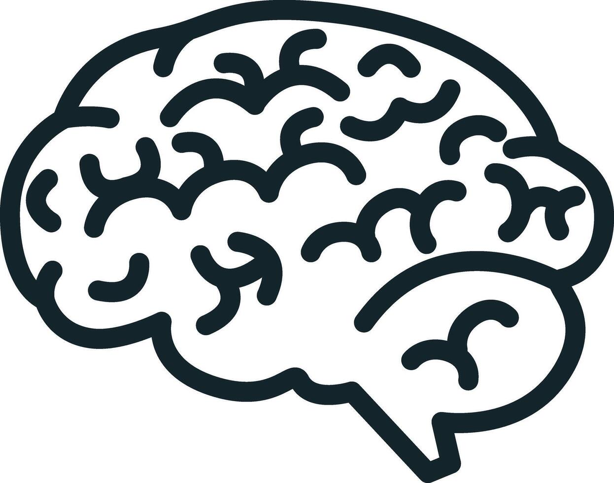 Human brain line icon representing intelligence and thought process vector
