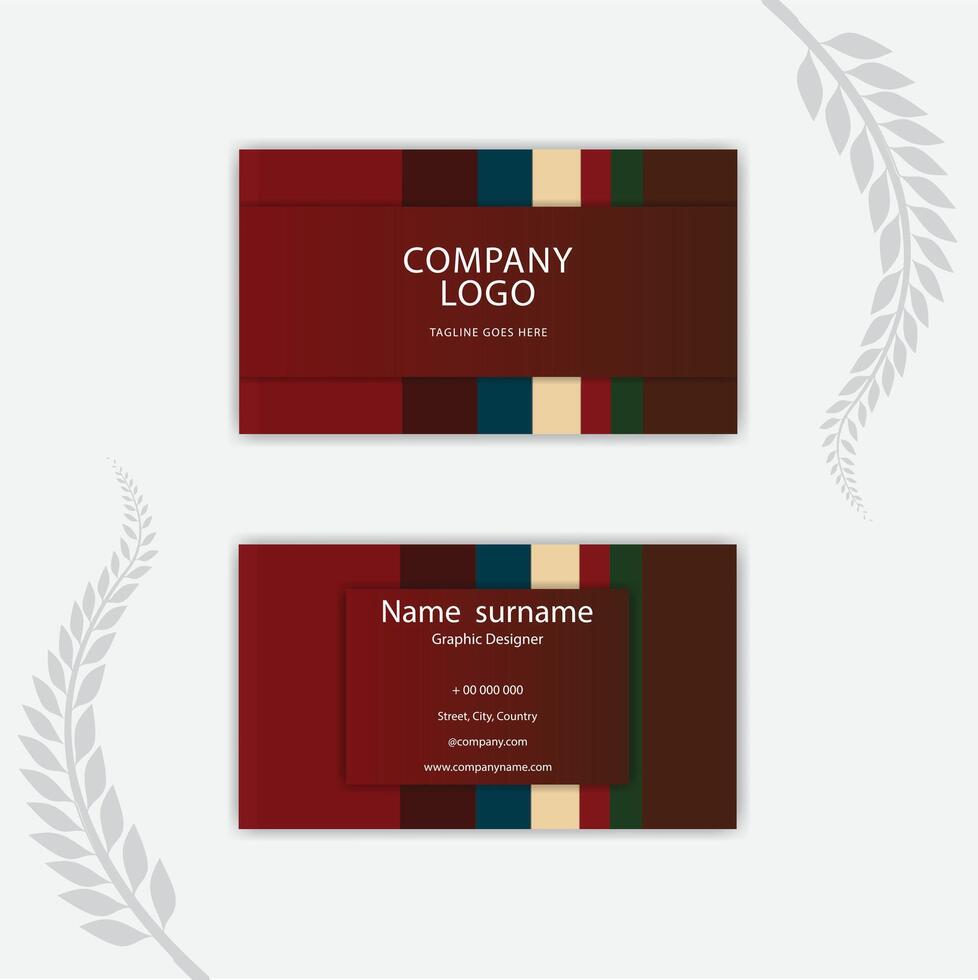 Print Business card template in elegant style. vector