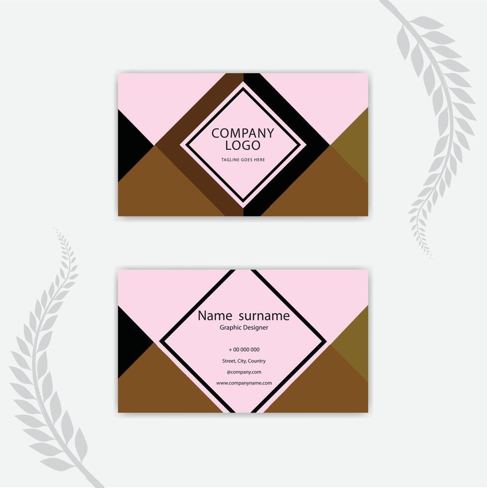Print Flat design modern business card. vector