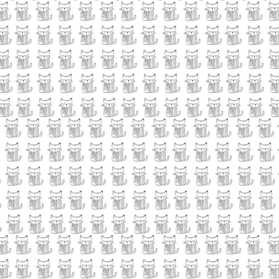 Print cat design pattern. vector